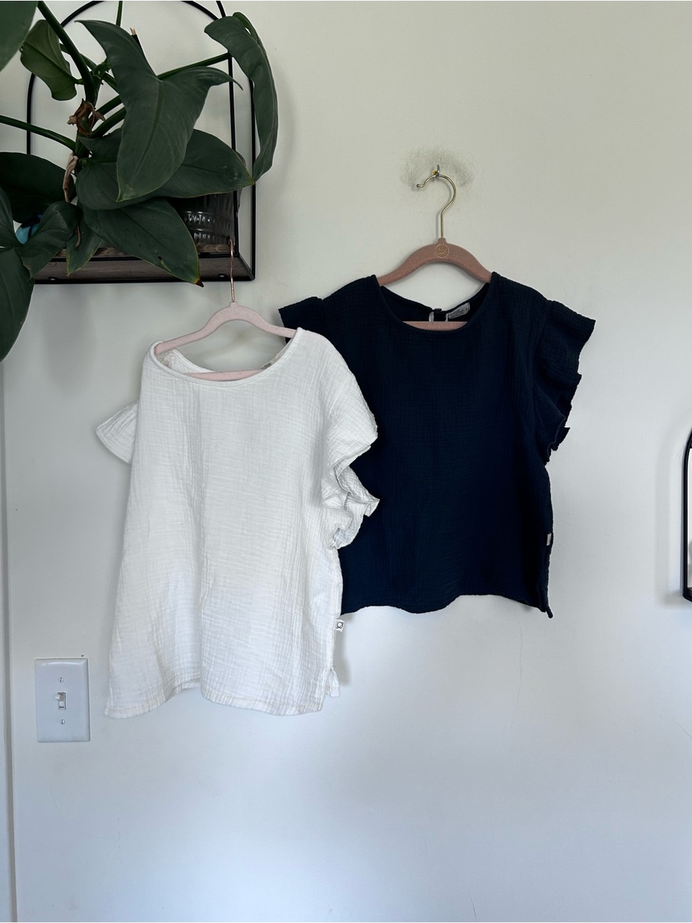 NWT My Little Cozmo Lot of 2 100% Cotton Short Sleeve Soft Gauze Top Navy Ivory